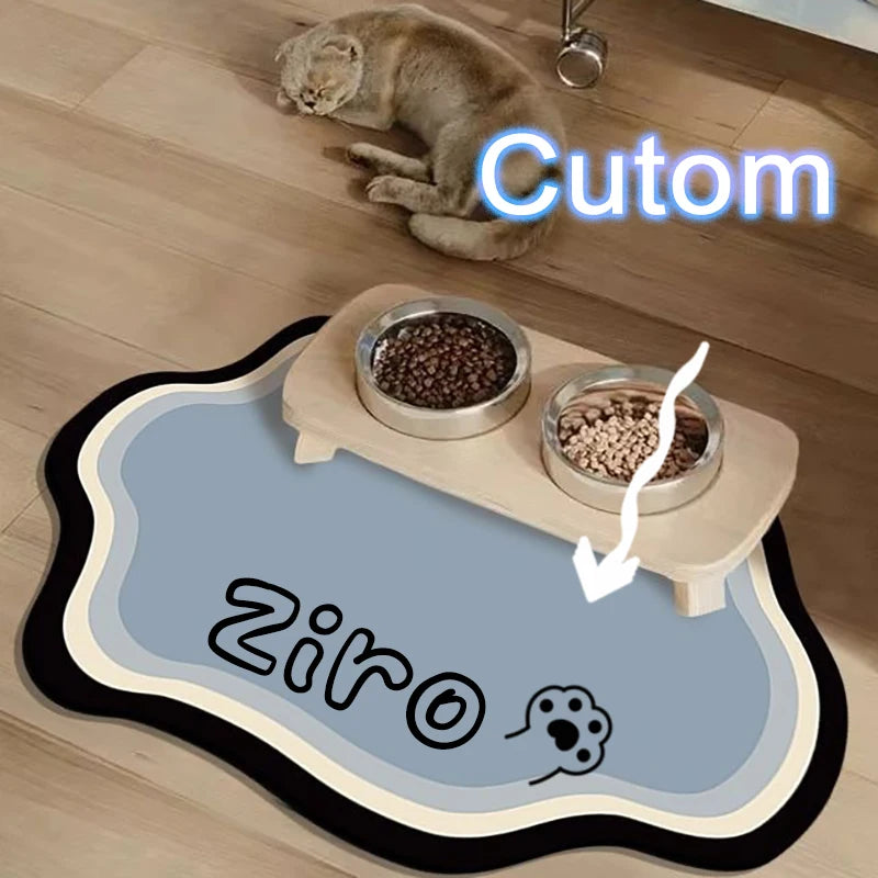 Cute Non-Slip Diatom Mud Pet Feeding Mat | Waterproof Home Decor