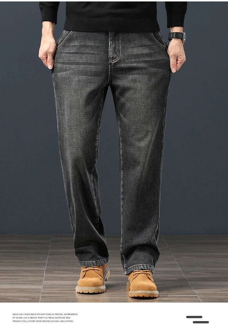 Winter Fleece Men's Jeans | Stylish Warm Denim for Cold Weather