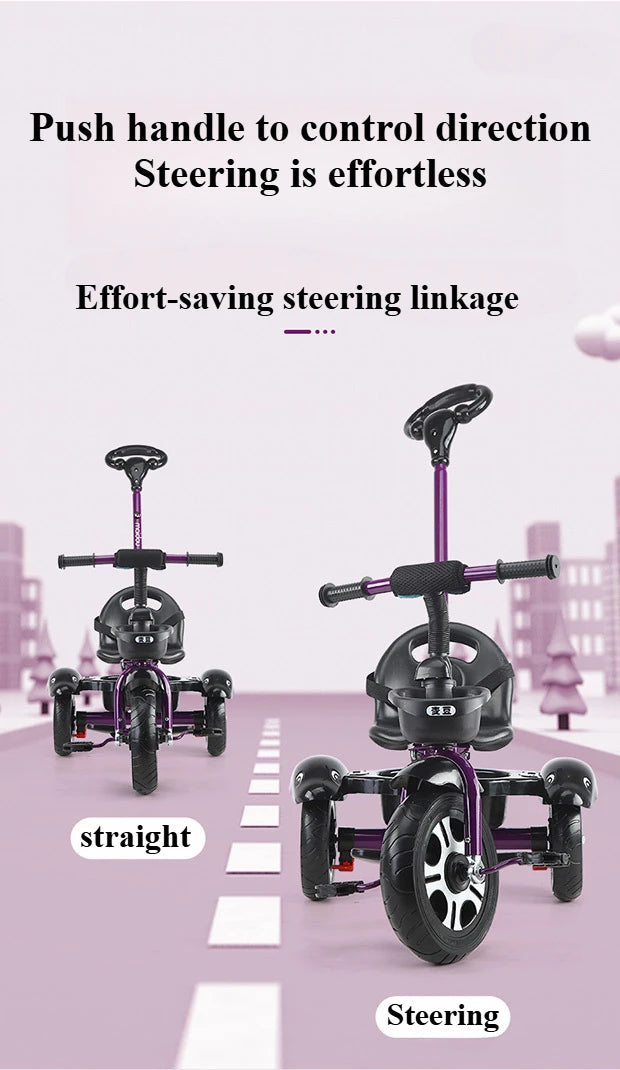 2 in 1 Toddler Tricycle | Adjustable Kids Trike with Storage