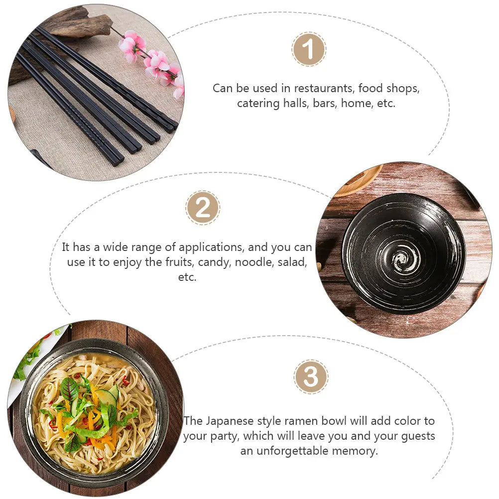 Cuenco de ramen de cerámica estilo japonés | Elegante experiencia culinaria