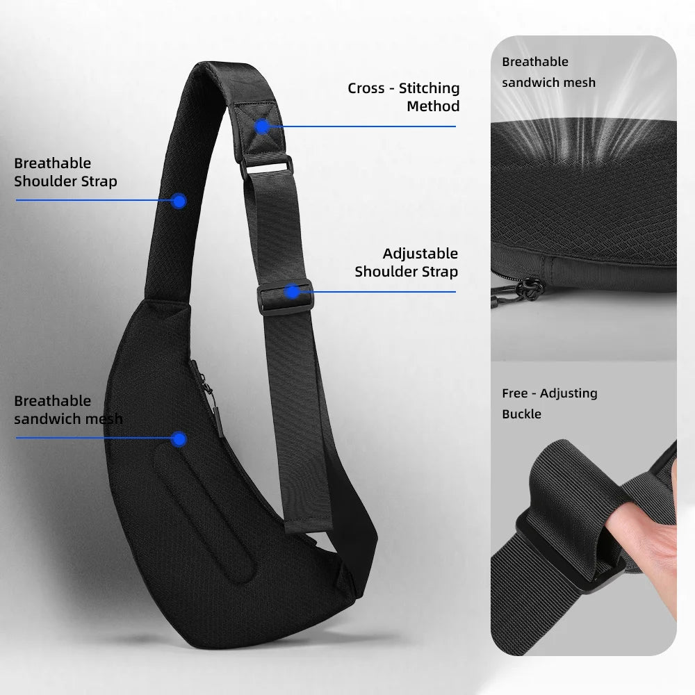 Durable Men's Sling Bag | Waterproof Crossbody & Waist Pack