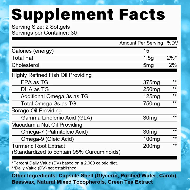 Omega 3 6 9 Turmeric Curcumin - Heart Health Supplement