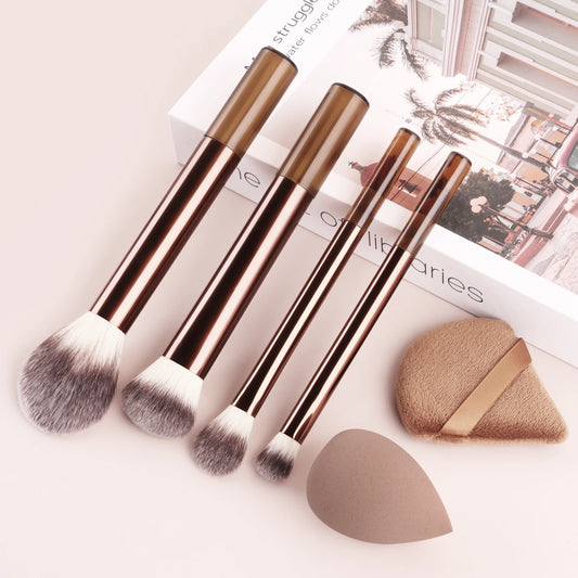 Juego de 6 brochas profesionales de maquillaje | Herramientas de belleza impecables