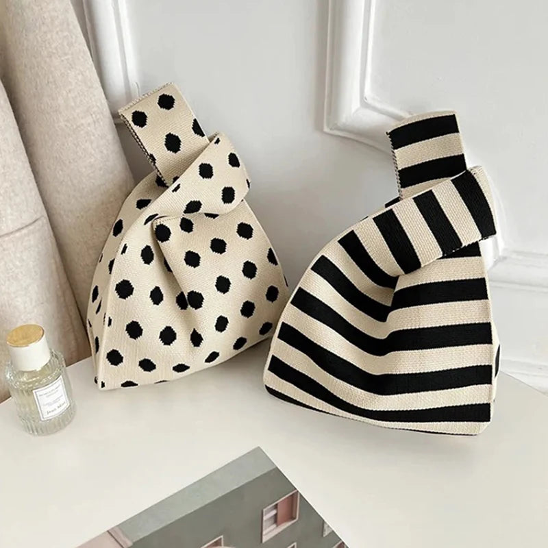 Chic Mini Knit Handbag for Women | Stylish Casual Tote Bag