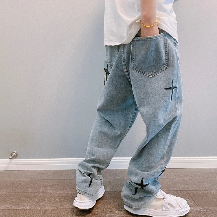 Men's Baggy Wide Leg Jeans | Casual Streetwear Denim Pants