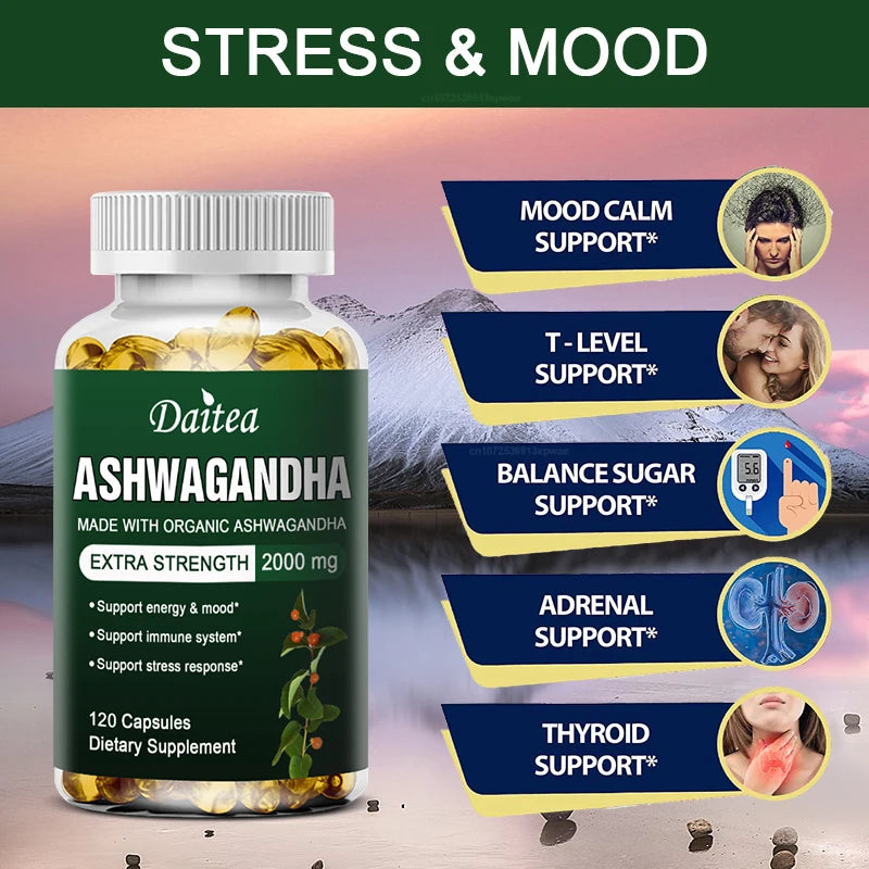 Organic Ashwagandha Extract Capsules for Mood & Energy Support