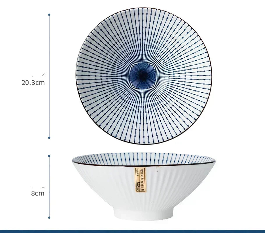 Japanese-style Ceramic Douli Bowl | Elegant Soup & Ramen Dish