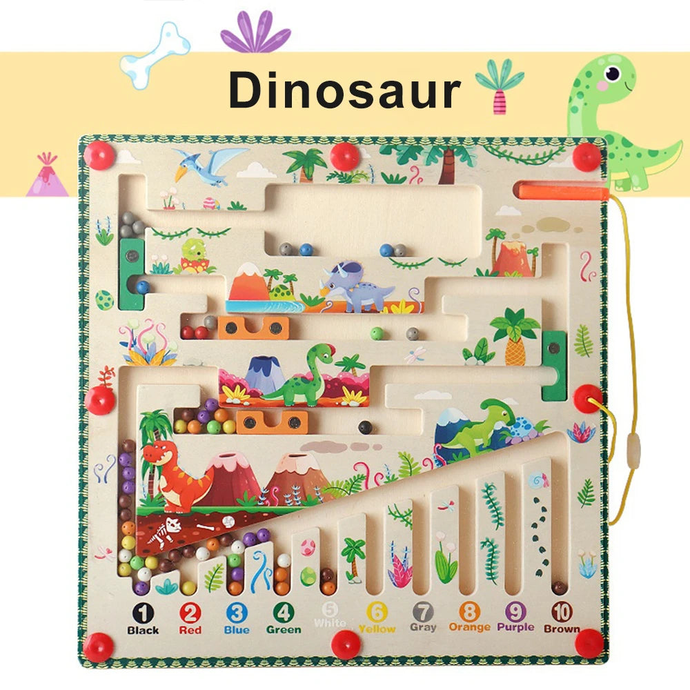 Magnetic Color and Number Maze Montessori Toy for Kids Learning