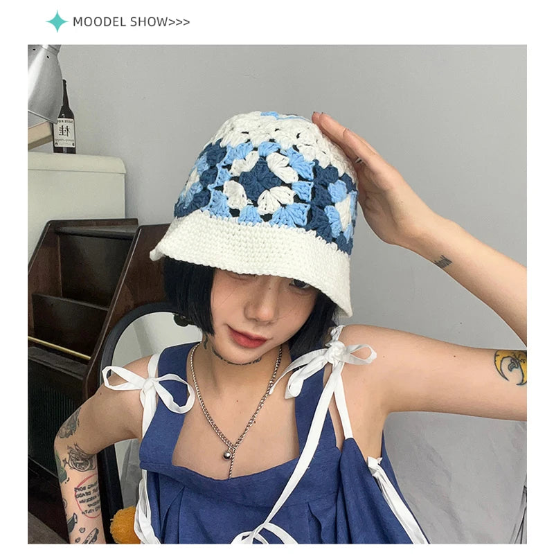 Women's Flower Crochet Bucket Hat | Handmade Spring Summer Style