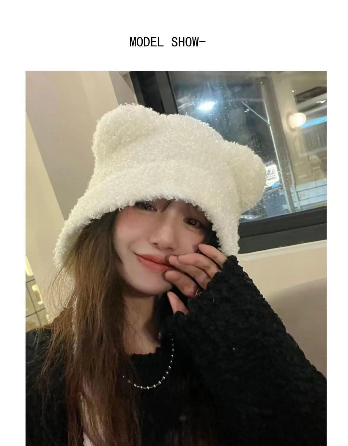 Women's Cute Bear Ear Plush Beanie | Cozy Winter Bomber Hat