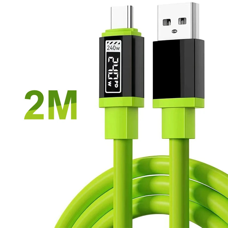 240W USB C Cable With Power Display | Fast Charging Cord