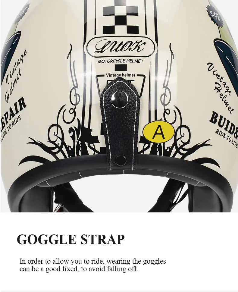 DOT Approved Vintage Motorcycle Helmet | Open Face Riding Gear