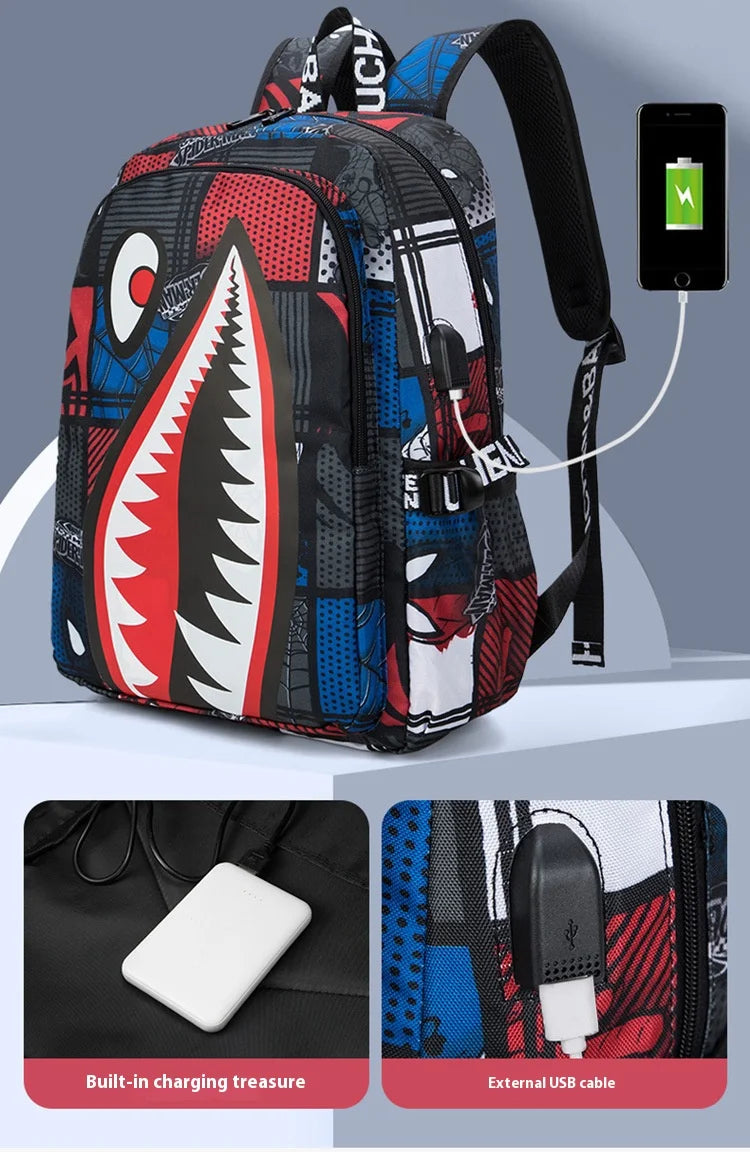 Stylish Shark Pack Backpack for Kids | Durable School Travel Bag