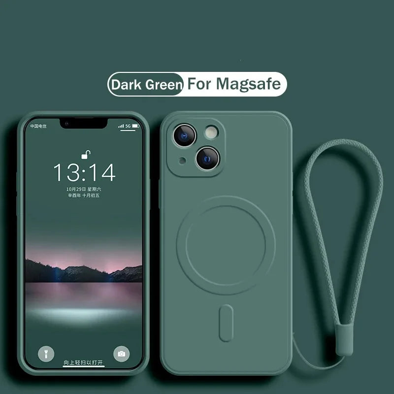 Magnetic Wireless Charge Case for iPhone | Soft Silicone Cover