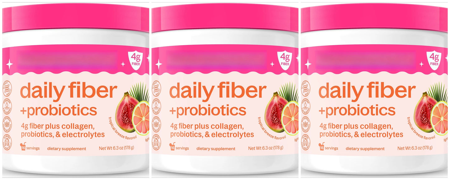Daily Fiber Supplement with Probiotics & Electrolytes | Tropical Breeze Flavor