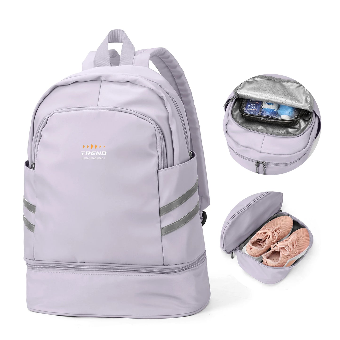 Women's Large Gym Backpack with Shoe Compartment | Waterproof Travel Bag
