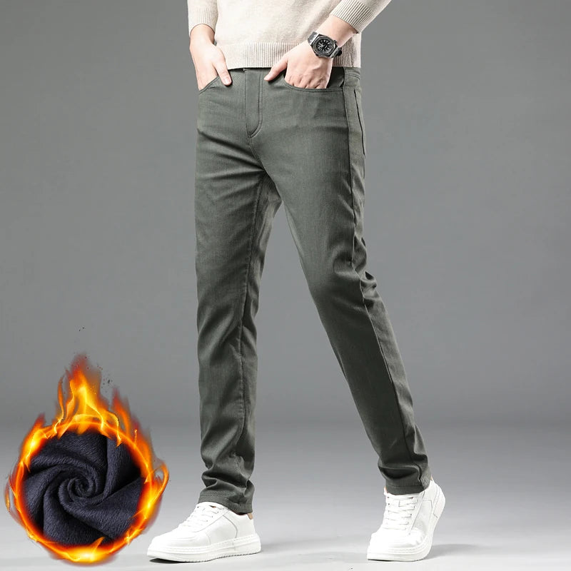 Men's Winter Fleece Pants | Thick Warm Casual Velvet Trousers