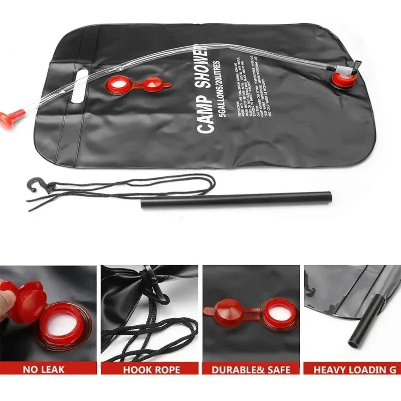 20L Solar Heated Outdoor Shower Bag | Perfect for Camping & Beach