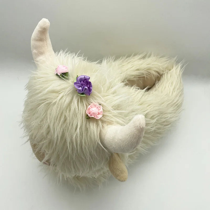 Highland Cattle Plush Slippers | Cozy Kawaii Animal Slides