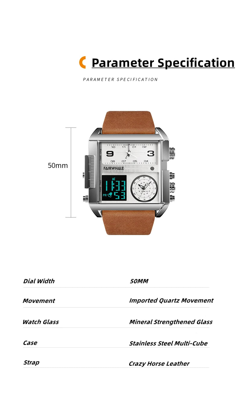 Elegant Men's Electronic Quartz Watch | Luminous Vintage Sports Timepiece