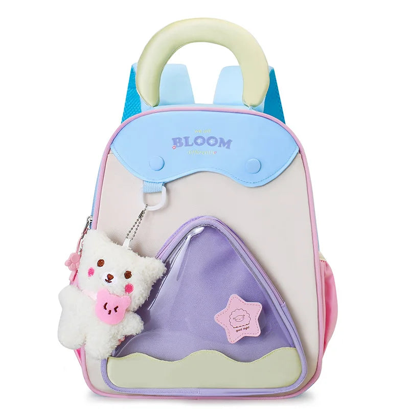 Lightweight Contrast Color Kindergarten Backpack | Cute Stylish Kids Bag