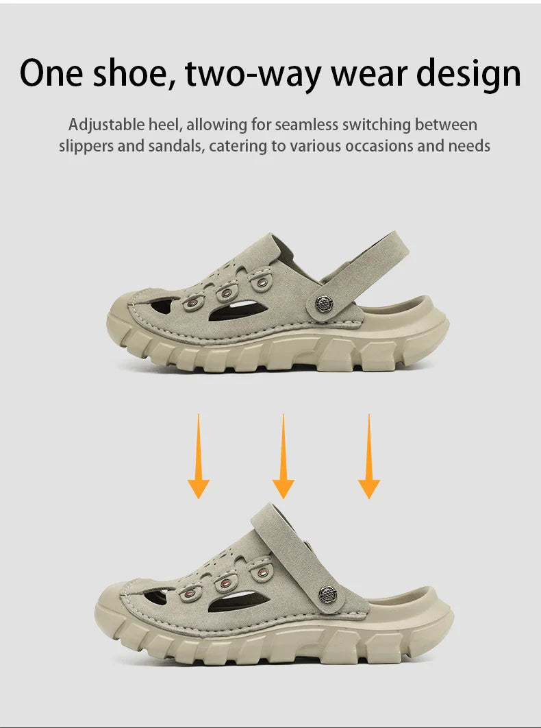 Men’s Two-Way Wearing Hollow Out Sandals | Breathable Summer Footwear