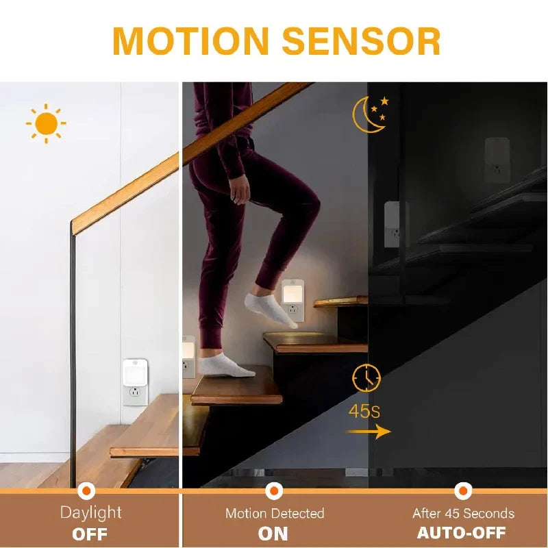 Motion Sensor LED Night Light | Wireless Bedside Lamp for Kids