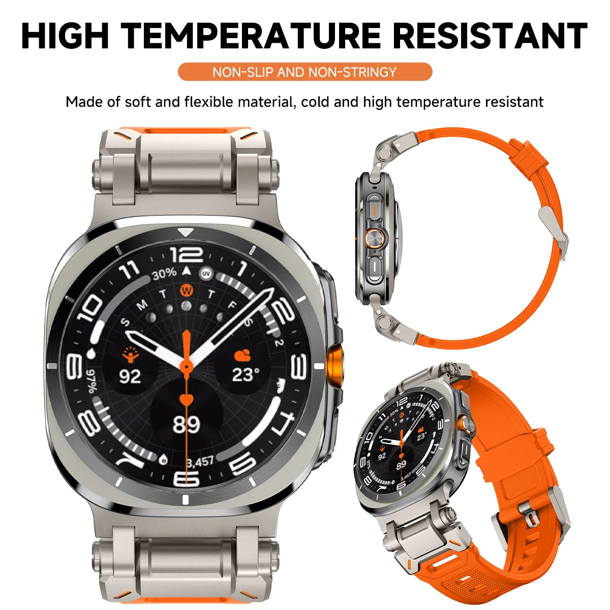 Luxury Rubber Strap for Galaxy Watches | Sporty & Comfortable Band