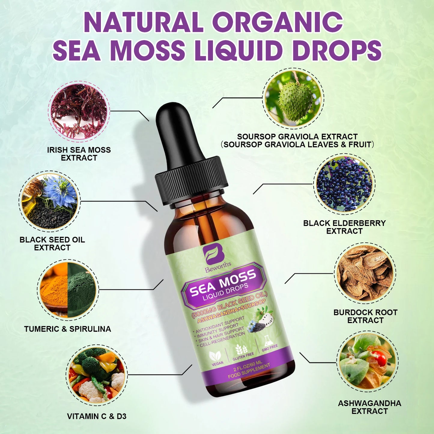60ML Sea Moss Extract | Boost Immunity & Promote Digestion