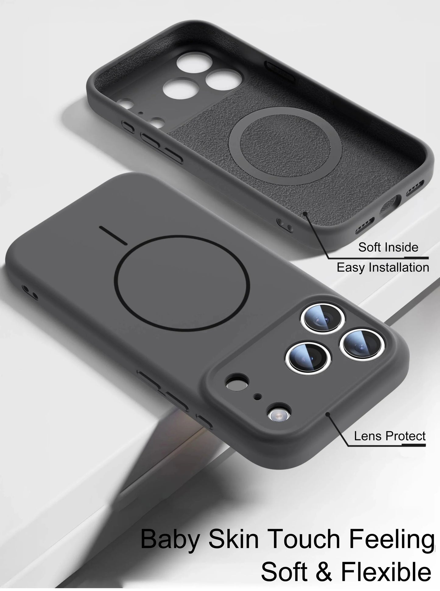 Magnetic Liquid Silicone Phone Case | Soft & Durable Protection
