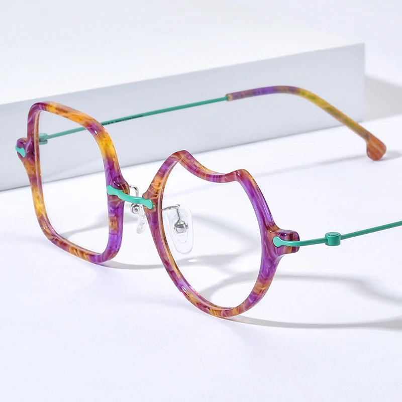 Monturas de gafas unisex cuadradas retro de titanio | Elegantes y duraderas
