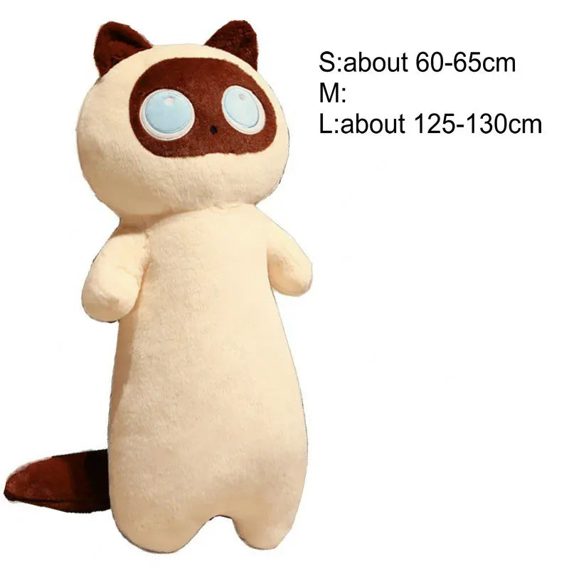 Lifelike Siamese Cat Plush Toy | Hug Cushion for Kids & Home Decor