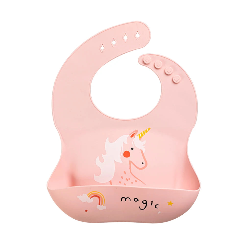 Adjustable Waterproof Silicone Baby Feeding Bibs for Kids