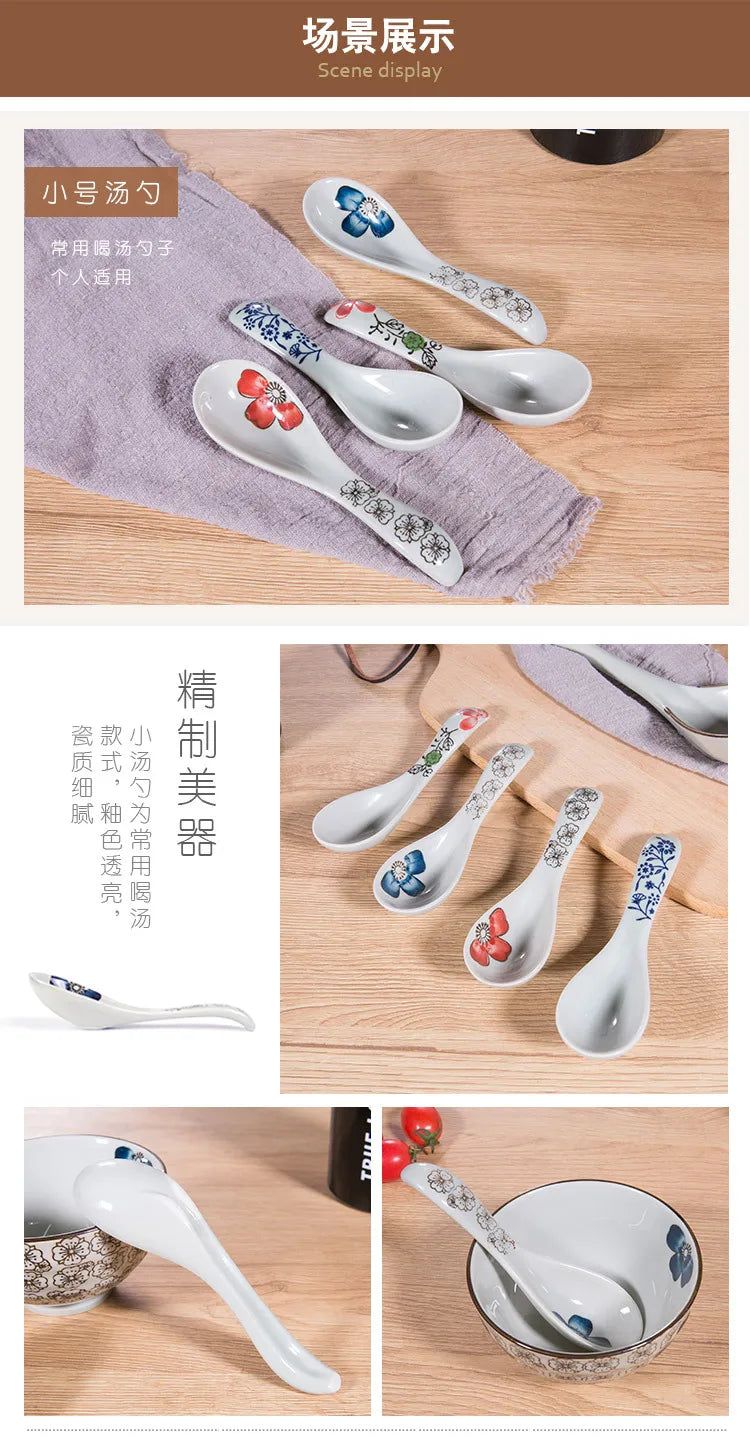 Japanese-Style Ceramic Multi-Function Spoon | Retro Kitchenware