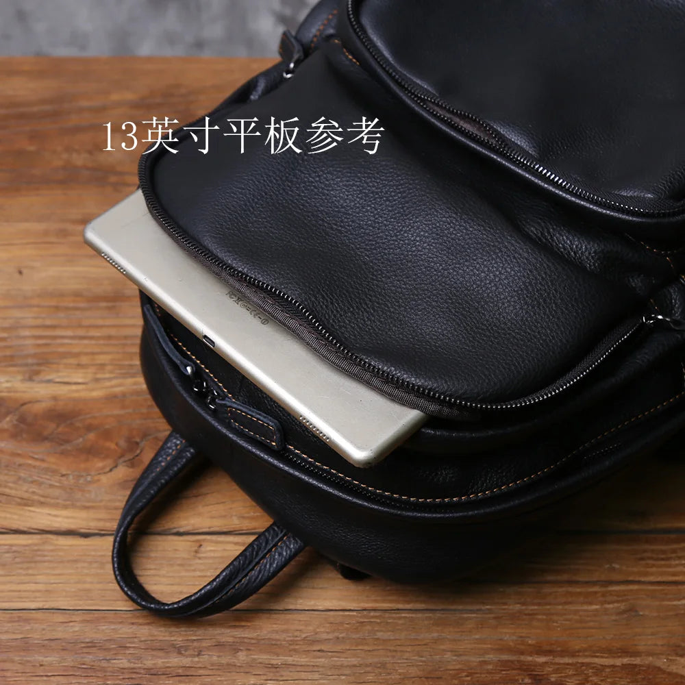 Stylish Leather Men's Backpack for Travel & School | 16-Inch Laptop Bag
