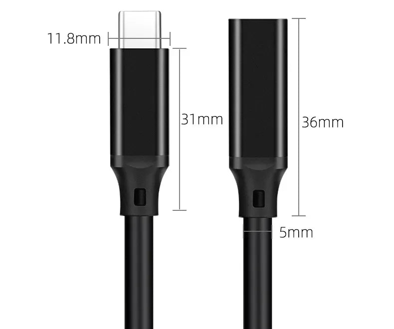 USB Type-C Extension Cable 10Gbps | High-Speed Charging & Data