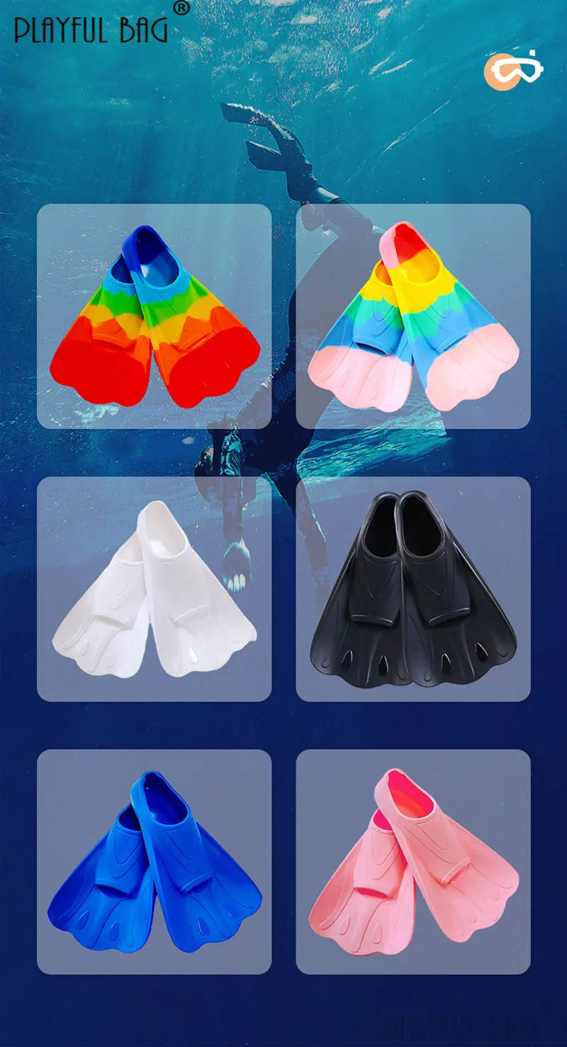 Colorful Silicone Swimming Short Fins | Perfect for All Ages