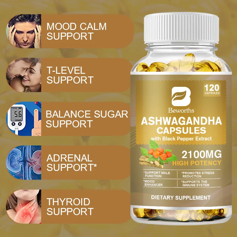 Ashwagandha Root Extract Capsules | Enhance Sleep & Relieve Stress