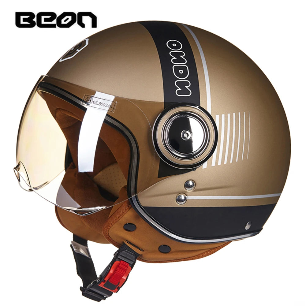 Vintage Open Face Motorcycle Helmet | Retro Style Protection Gear