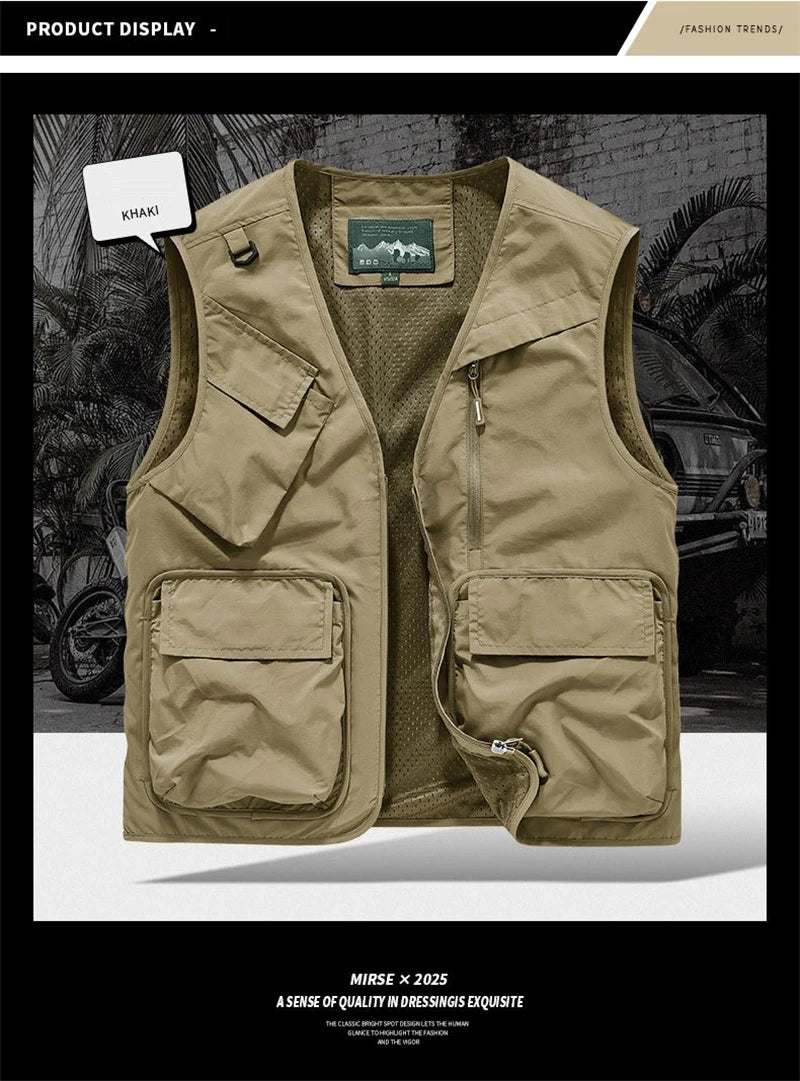 Men's Multi-Pocket Fishing Vest | Lightweight Outdoor Waistcoat