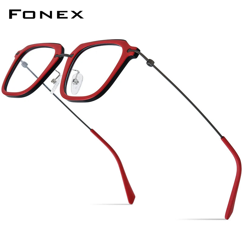 Monturas de gafas unisex cuadradas retro de titanio | Elegantes y duraderas