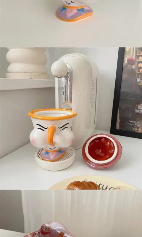 Taza de cerámica creativa con tapa | Perfecta para café y té
