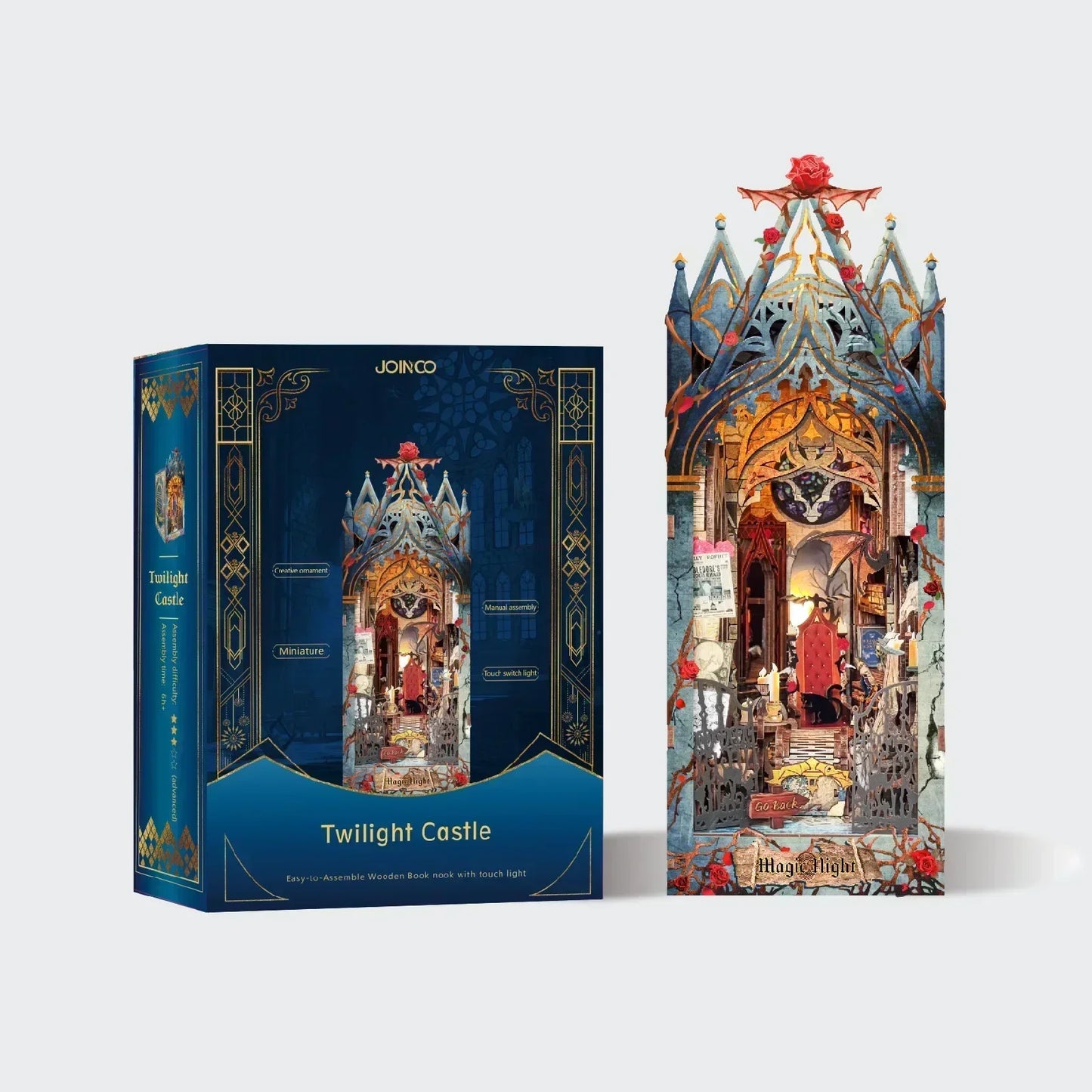 Kit de rincón de lectura de castillo en miniatura para montar | Encantadora experiencia de manualidades