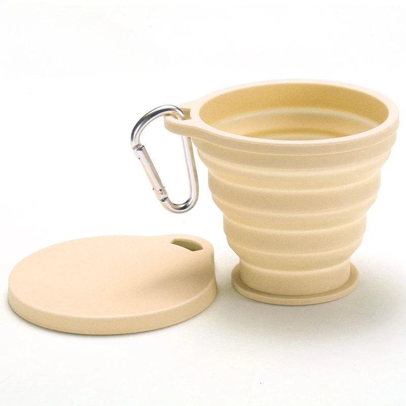 180ml Collapsible Silicone Cup with Lid | Foldable Travel Mug