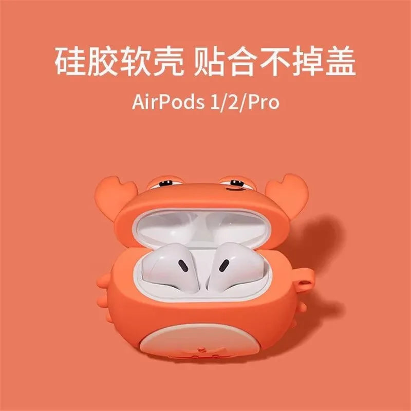 Cute Crab Silicone Earphone Case for AirPods | Fun & Protective Cover