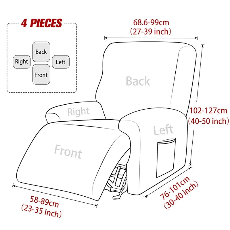 Elegant Stretch Jacquard Recliner Sofa Covers for Cozy Living Rooms