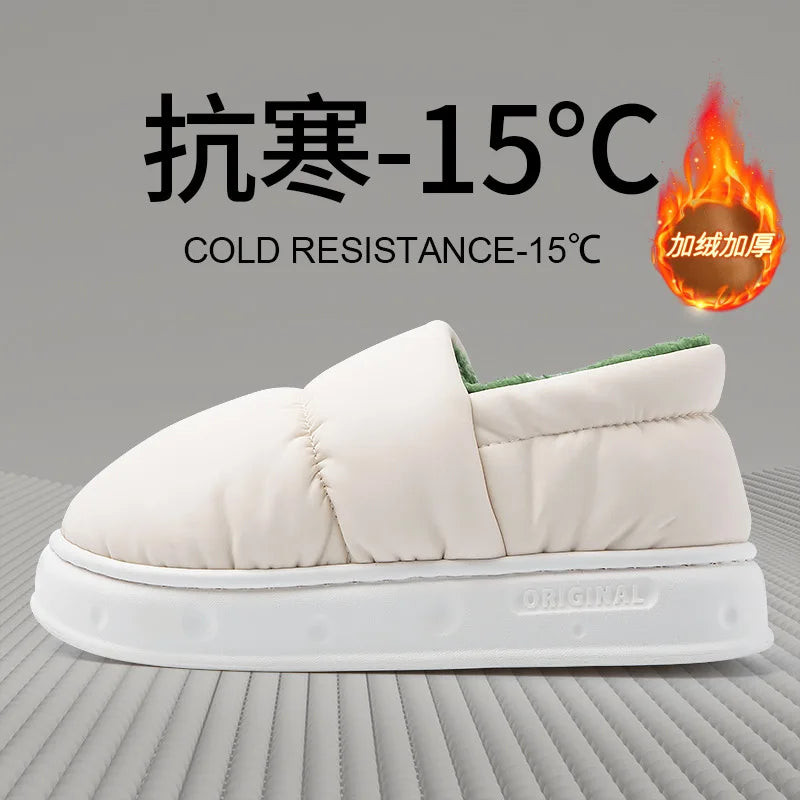 Men's Winter Wool Plush Slippers | Thick Non-Slip House Shoes