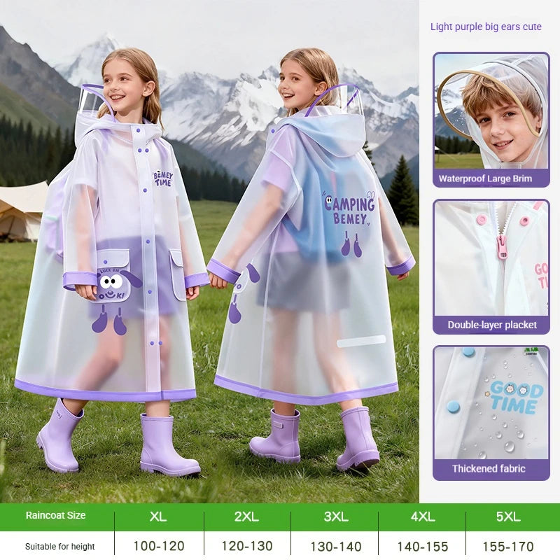 Boys, girls, primary school students special waterproof rainstorm proof 2026 new raincoat with school bag