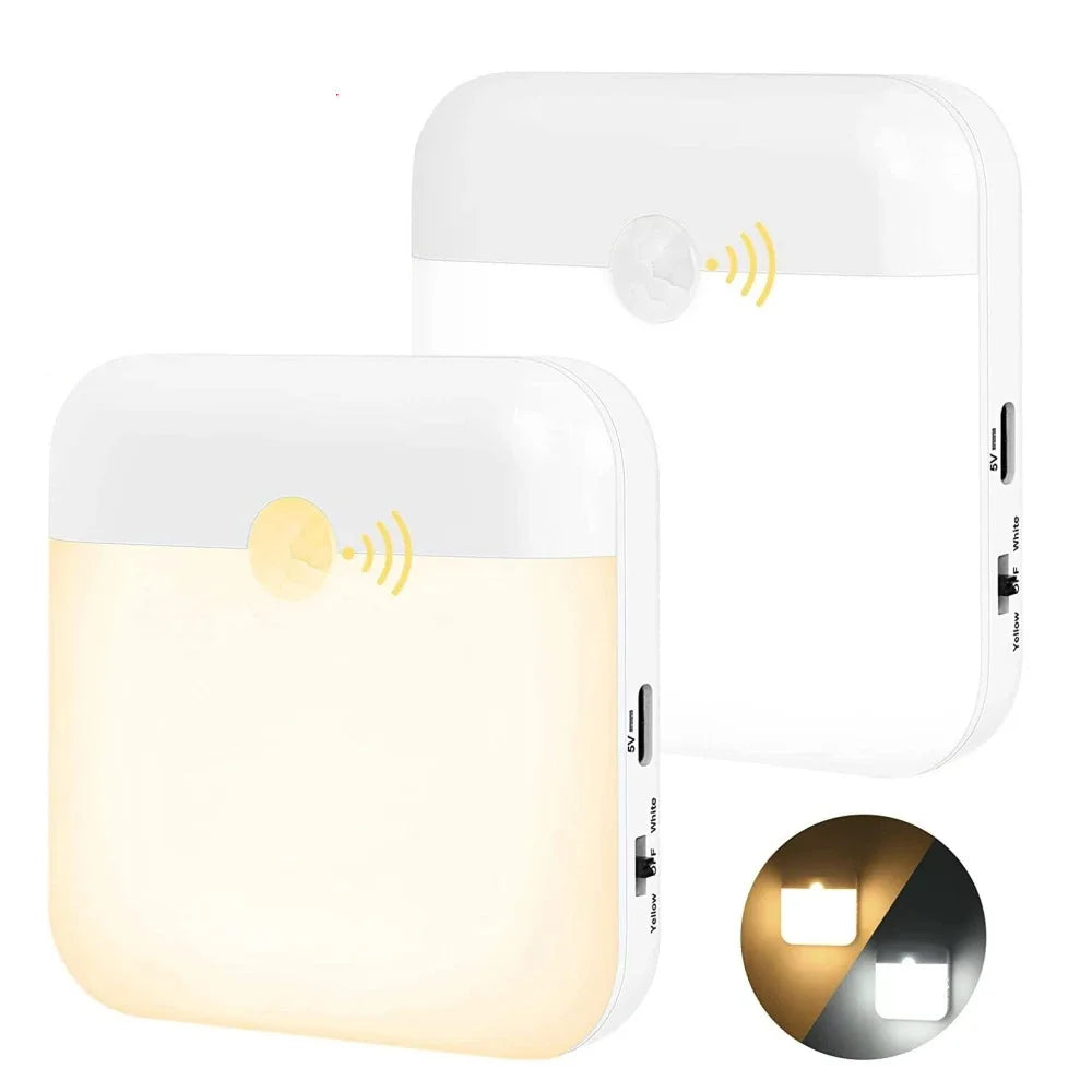 Lámpara LED cuadrada con sensor de movimiento | Iluminación doméstica sin esfuerzo