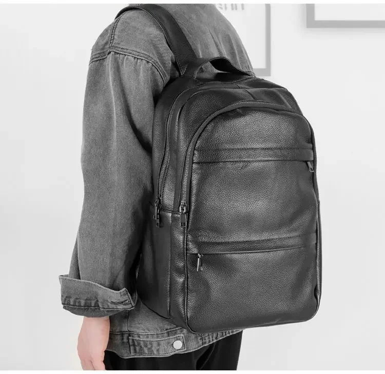 Men's Genuine Leather Business Backpack | Stylish & Functional